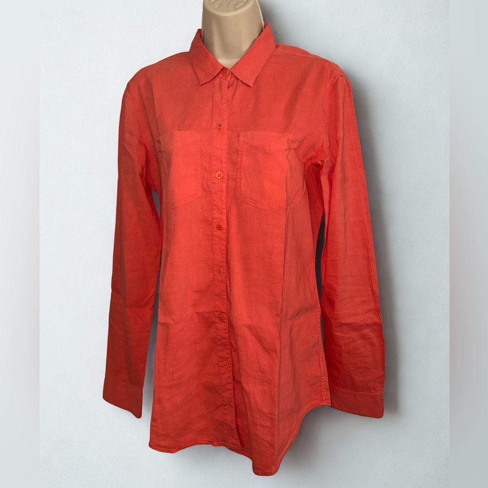 Theory Tangerine Button-Up Shirt